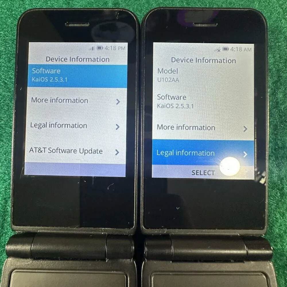 AT&T Cingular Flip IV U102AA 4G LTE Flip Phone KaiOS Black Lot of 2